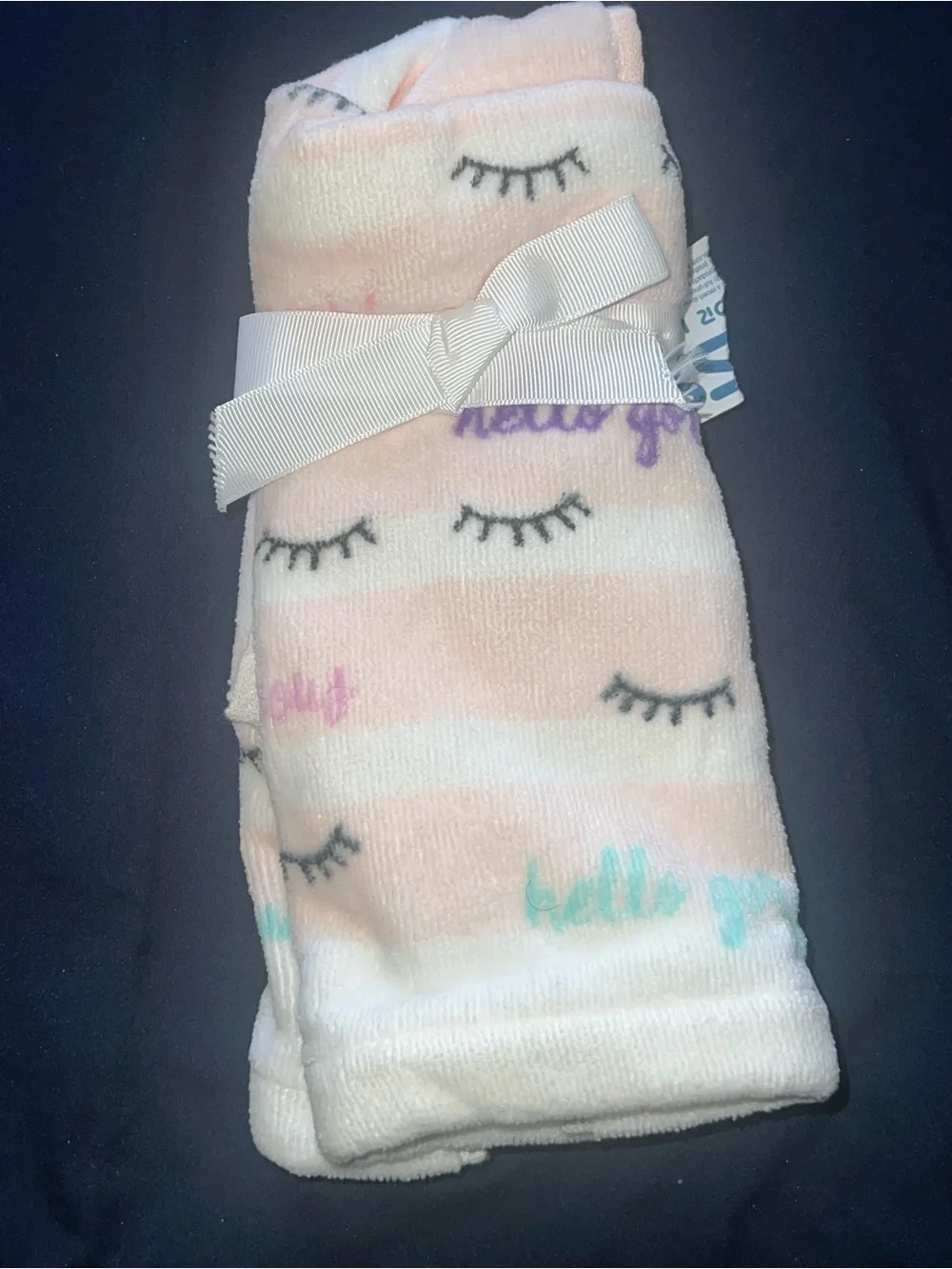 Kassafina Set Of 2 Fingertip Striped Pastel Eyelashes Hello Gorgeous Towels